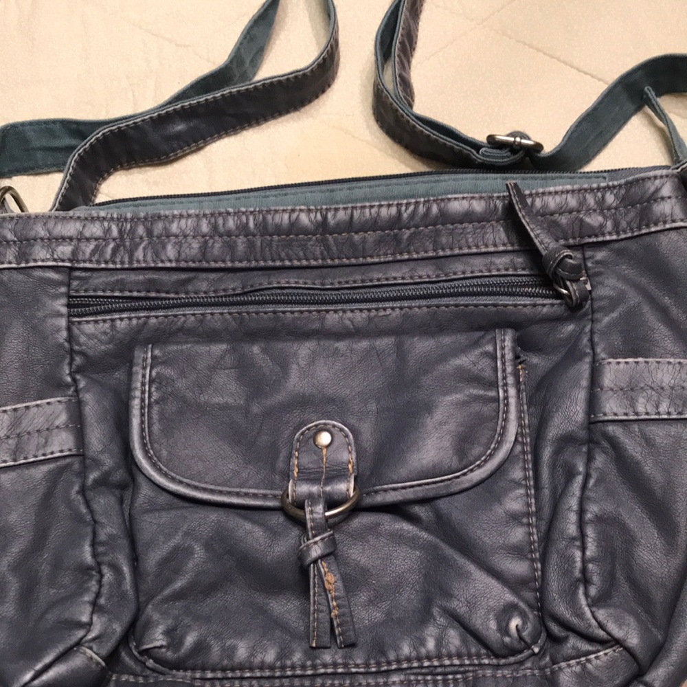 Joe Boxer Dark Teal Faux Leather Crossbody Bag